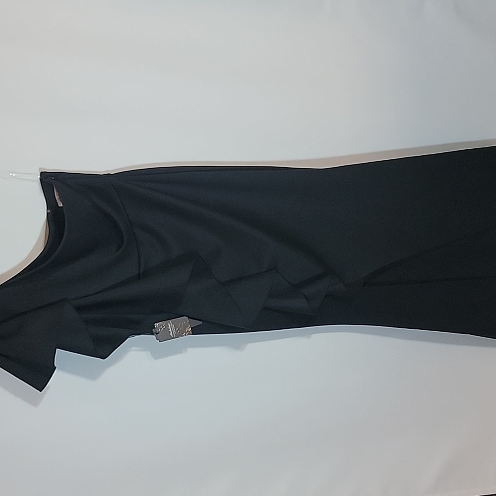 ABABALAYA | Long Black One Shoulder Ruffle Split Formal Dress